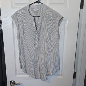 Striped Gray Sleeveless Top